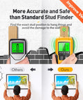 Person using 5 In 1 Wall Scanner And Stud Locator For Wood And Metal, shows accurate detection of studs and live wires