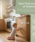 Adjustable Baby Proof Cabinet Latches With Key Easy Access Child Safety Drawer Locks on wooden kitchen cabinet