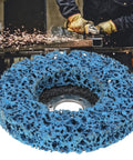 Five Piece Poly Strip Abrasive Disc Set For Angle Grinder Rust And Paint Removal, Blue Nylon Cleaning Wheel 100x14x22mm