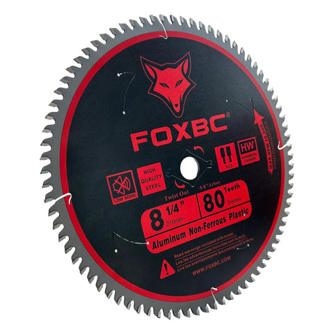 Eight And A Quarter Inch Tungsten Carbide Metal Cutting Table Saw Blade With Eighty Tooth TCG For Aluminum Copper Plastic Brass And Fiberglass