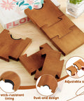Adjustable Wood Couch Wall Spacers 2 Pack Shield Your Drywall From Rough Bumps Solid Brown Furniture Gap Blocks on a table.