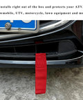 Heavy Duty Nylon Tow Strap For Cars And Trucks 2205 Pound Street Tough Snatch Recovery Rope with red strap mounted to vehicle