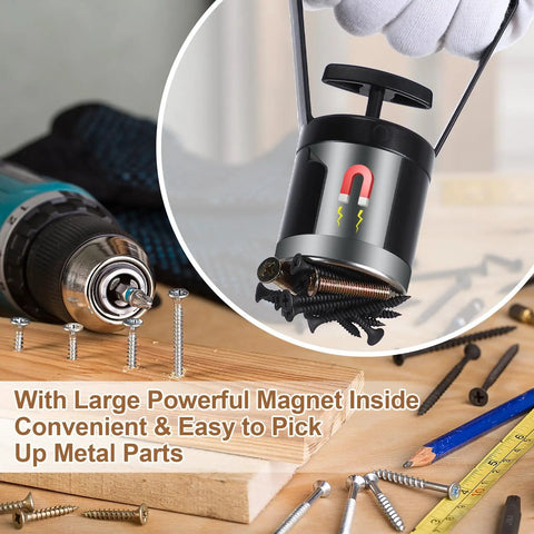 Magnetic Pickup Tool With Quick Release And 8 Lb Capacity, Handheld Magnet Grabber For Metal Shaving And Pay Dirt Gold Prospecting, Easy Retrieval Of Nails Screws Bolts And Small Metal Debris