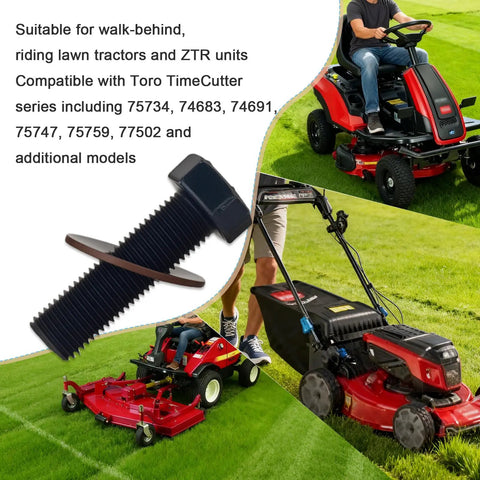 Three-Set 26-0671 Blade Bolts And Belleville Washers Toro Compatible For Walk Behind And Riding Mowers And TimeCutter ZTRs Exmark Compatible Built Tough Get It Done Easy Install Keeps Deck Tight And Rolling black-oxide bolt and washer for mower deck