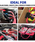 1/0 Gauge Battery Cable Kit 26 Ft Black And Red Copper Clad Aluminum Inverter Wire with Lugs and Heat Shrink Tubes in RV