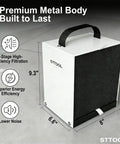 Low Power Solder Fume Extractor With 4 Layer Filtration, Portable Smoke Purifier for Soldering Stations, shown with measurements