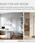 Tall Brushed Steel Coat Rack With Six Hooks For Coats Bags Purses And Hats Space Saving Entryway Organizer Standing 67 Inches