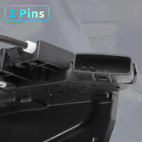 Close-up of Front Right Passenger Side Power Door Lock Actuator With Cable For Infiniti Q50 2014 2020, showing 2-pin connector.