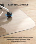 Transparent Hard Floor Chair Mat PVC Office Desk Protector for Wood Tile and Vinyl Floors Scratch Resistant Rolling Chair Mat