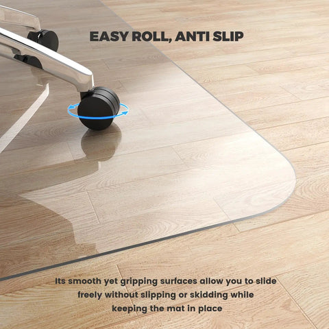 Transparent Hard Floor Chair Mat PVC Office Desk Protector for Wood Tile and Vinyl Floors Scratch Resistant Rolling Chair Mat