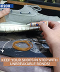 Applying Eight 10Ml Tubes Shoe Glue Repair Kit With Sanding Sticks And Rubber Bands For Sneakers High Heels Crocs And More Clear Drying Durable Sole Fix For Extreme Conditions to shoe.