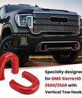 Red Tow Hook Covers for GMC Sierra HD 2500 And 3500 2019 Through 2026 Custom Fit Front End Tow Hook Covers Protectors
