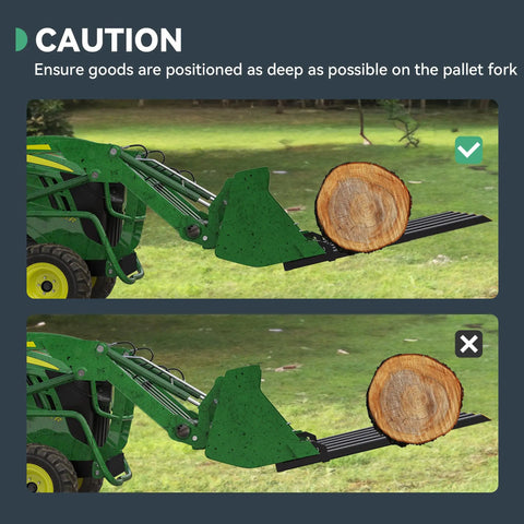Clamp On Debris Forks For 48 Inch Bucket With 2500 Lbs Capacity Heavy Duty Quick Attach Pallet Forks for safe log handling