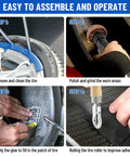 Steps of using Air Tire Repair And Polishing Kit With Low Speed 2500 RPM Buffer Patch Roller Inner Liner Scraper Tungsten Steel