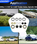 Trailer Bearings Kit For 3500 Lb Axles One And One Sixteenth Inch To One And Three Eighths Inch Spindle Two Sets Included L68149 L44649