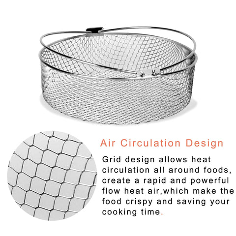 Air Fryer Basket For 6Qt And 8Qt Electric Pressure Cooker, 8.27 Inch Diameter Mesh Steamer Basket, air circulation design