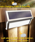 Solar Fence Lights 10 Pack With 30 Led Waterproof Stainless Steel Backyard Lamps for easy install on wooden fences
