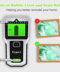 8 In 1 Wall Scanner And Stud Finder With Magnetic Detector LCD Display Bubble Level DIY tool on wall with scale ruler