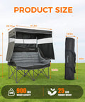 Double Camping Chair With Adjustable Canopy Shade Heavy Duty Two Person Folding Loveseat dimensions and carrying bag