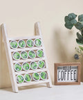 Wood K Cup Holder For Countertop And Kitchen, Farmhouse Decor With Coffee Bar Vibe, Rustic Pod Organizer For Up To 20 Pods