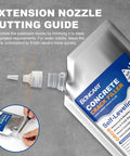 Extension nozzle guide for Go To Self Leveling Concrete Crack Filler With Fast Drying Waterproof Sealant High Flexibility And Strong Adhesion Ideal For Driveways Patios Sidewalks Basements Garages Indoor Or Outdoor Use 39.57 Fluid Ounces.