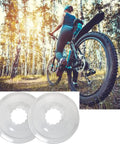Mountain biker with Freewheel Spoke Protector And Spoke Covers For Mountain Bikes, Chain Guard, Flywheel Guard, 2 Pack, Transparent