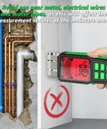 No Sweat Pinless Moisture Meter For Scanning Wood Drywall And Concrete Without Holes Or Marks Working As A Non Invasive Digital Leak Detector Catching Wall Drip Early scanning a wall near plumbing pipes.