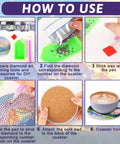 Step-by-step guide for 8 Piece Diamond Art Coaster Kit With Holder Dope Landscape Themed DIY Art Coasters For Drinks Beginners Friendly Craft Supplies For Adults Perfect Birthday Gift And Creative Home Decor.