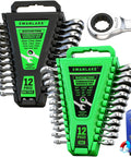 Beast 24-Piece Ratchet Wrench Set for Auto Pros and DIYers with Metric 6-18mm and SAE 1/4 to 3/4 Inch Sizes in organizer