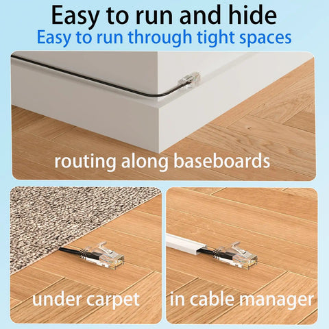 Cat6a Ethernet Patch Cable 100 Feet Slim UTP Copper For 10Gbps Networking 550MHz Beast Speed Black Patch Cord routing examples