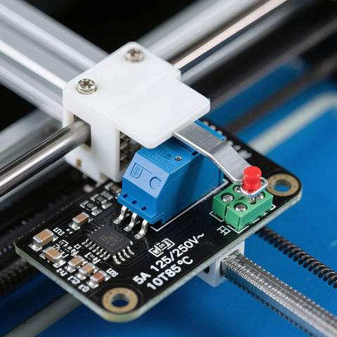 6 Pack KW4-3Z-3 Micro Limit Switches With Hinge Lever Actuators installed on CNC mill, showing blue micro switch, 125V, 250V AC.