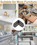 Heavy Duty L Shaped Corner Guards For Tables And Furniture, 16 Pack Soft PVC Edge Bumpers In Black in a home setting.