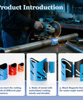 Metal Pipe Cutting Guide Kit With Pipe Saddle Template For Precise Marking And Straight Cuts in use on metal piping