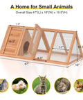 Outdoor A Frame Rabbit Hutch And Small Animal Coop With Two Door Run Cage diagram showing wooden structure and wire mesh design.