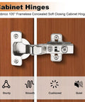 Top Shelf Soft Close Cabinet Hinges 2 Pack Adjustable 105 Degree Clip On Concealed European Hardware on wooden cabinet doors.