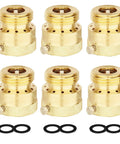 Brass Backflow Preventer Vacuum Breaker For Garden Hose With Anti Siphon Check Valve Three Quarters Inch Connection 6 Pack