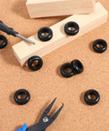 Durable Rubber Wiring Hole Grommets 30 Pack For Wires Cables And Hoses 1/2 Inch Inner Diameter on workshop table