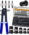 Rivet Nut Tool Kit For Furniture Automotive Marine And Industrial Projects Pro Grade SAE Black Carbon Steel Rivnut Set.