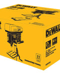 10 Inch Drill Press With 7.0 Amp Motor And LED Worklight Five Speed Settings 3.5 Inch Spindle Travel box packaging