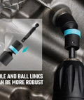 Quarter Inch Drive Impact Universal Joint Socket Set, 14 Piece Metric 5 to 15mm Swivel Sockets With 2 Inch Extension Bars in use.