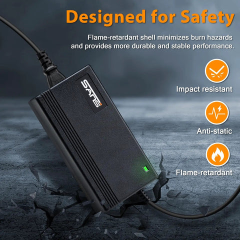 54.6V 2A eBike Battery Charger With 120V AC Input 5.5mm 2.1mm DC Plug Fast Safe Power Adapter For 48V Packs, Broad Compatibility With Most 48V E Bikes, Durable, Overvoltage and Overcurrent Protection, Ready For Daily Ride