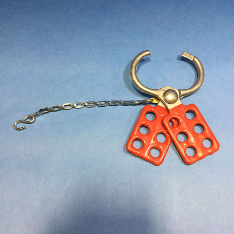 Shop Ready One Inch Aluminum Lockout Hasp With Tight Red Vinyl Coating For Dead Sure Lockout Tagout Control And Smooth Lever Coverage Built Tough For Daily Job Site Duty And Quick Padlock Setup