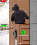 Image showing before and after of doorbell with Heavy Duty Full Metal Anti Theft Video Doorbell Mount For First Generation Doorbells Not For Second Gen No Drilling Quick Install Stainless Steel And Aluminum Built To Last For Apartment Renters Home Office Room Security, highlighting its theft prevention feature.