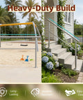 Heavy Duty 4 Step Outdoor Handrail With Balusters Bulletproof 304 Stainless Steel Stair Railing For Exterior Steps And Porch Safety