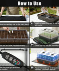 Steps for using 60 Cell Self Watering Seed Starter Tray With Grow Light And Heat Mat in indoor garden