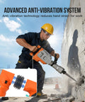 Heavy Duty Electric Jack Hammer Delivers 1700 Watts Of Knockout Punch At 1900 Bpm to break concrete with advanced anti-vibration system.