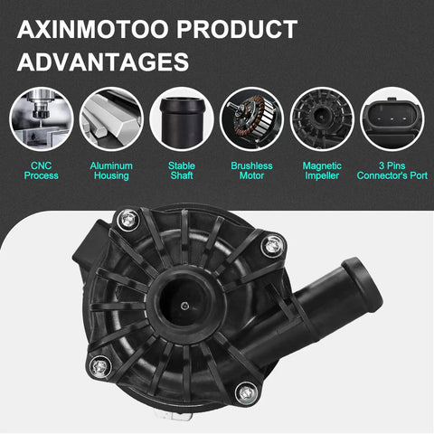 Heavy Duty Electric Engine Water Pump And Coolant Pump Assembly direct fit view showing aluminum housing and stable shaft features.