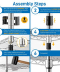 Assembly instructions for Heavy Duty 4 Tier Metal Wire Shelving Unit For Garage And Home Storage With Feet Adjustable Standing Rack