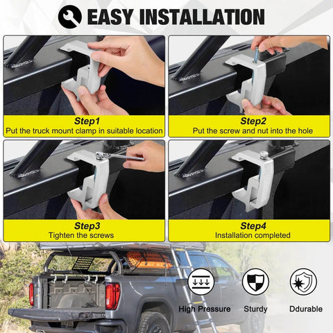 Upgraded 8 Pack Truck Topper Clamps Heavy Duty Camper Shell Clamps installation steps for Chevy Silverado, Dodge, Ram, Ford