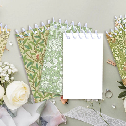 Pocket-Sized Floral Notebooks Set, 24 Mini Spiral Journals 2.36 x 3.94 Inches, 8 Vintage Botanical Designs